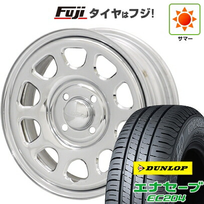 【新品 軽自動車】エブリイワゴン 夏タイヤ ホイール4本セット 155/70R13 ダンロップ エナセーブ EC204 モリタ デイトナズ G2 クローム 4.5J 13インチ(送料無料)