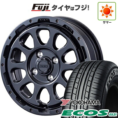 日本製【新品 軽自動車】 夏タイヤ ホイール4本セット 165/55R14 ヨコハマ エコス ES31 モーターファーム ファームD10 4.5J 14インチ(送料無料)