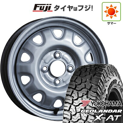 【新品 軽自動車】軽トラ 夏タイヤ ホイール4本セット 145R14 85/83Q ヨコハマ ジオランダー X-AT G016 RBL トピー スチールホイル M73 4.5J 14インチ(送料無料)