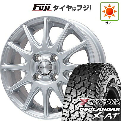 【新品 軽自動車】N-BOX タント スペーシア 夏タイヤ ホイール4本セット 155/65R14 ヨコハマ ジオランダー X-AT G016 RBL ビッグウエイ BWスポーツ S-120 メタルシルバー 4.5J 14インチ(送料無料)