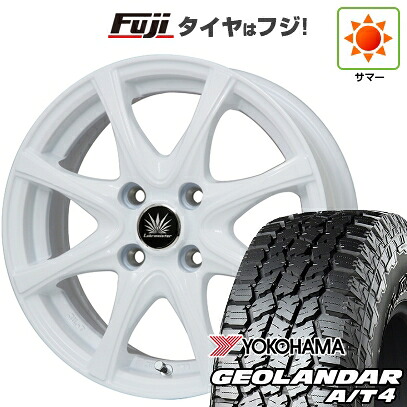 【新品 軽自動車】N-BOX タント スペーシア 夏タイヤ ホイール4本セット 155/65R14 ヨコハマ ジオランダー A/T4 G018 RBL プレミックス アマルフィV Jr(ホワイト) 4.5J 14インチ(送料無料)