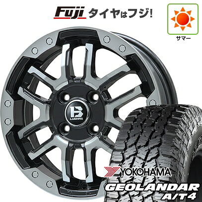 【新品 軽自動車】N-BOX タント スペーシア 夏タイヤ ホイール4本セット 155/65R14 ヨコハマ ジオランダー A/T4 G018 RBL ビッグウエイ B-LUGNAS FRD(ブラックポリッシュ/ブラッククリア) 4.5J 14インチ(送料無料)