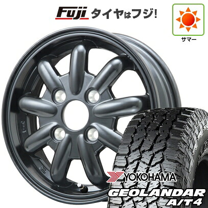 【新品 軽自動車】N-BOX タント スペーシア 夏タイヤ ホイール4本セット 155/65R14 ヨコハマ ジオランダー A/T4 G018 RBL ブランドルライン ストレンジャーKST-9改 ブラック 4.5J 14インチ(送料無料)