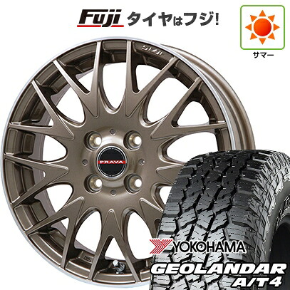 【新品 軽自動車】N-BOX タント スペーシア 夏タイヤ ホイール4本セット 155/65R14 ヨコハマ ジオランダー A/T4 G018 RBL ビッグウエイ LEYSEEN プラバ9MJrII ブロンズ/リムポシッリュ 4.5J 14インチ(送料無料)