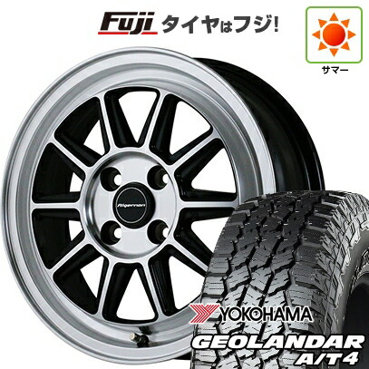 【新品 軽自動車】N-BOX タント スペーシア 夏タイヤ ホイール4本セット 155/65R14 ヨコハマ ジオランダー A/T4 G018 RBL アルジェノン フェニーチェ RX-4 4.5J 14インチ(送料無料)｜フジ スペシャルセレクション