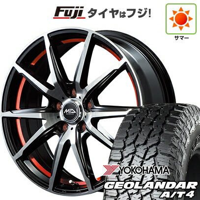 【新品 軽自動車】N-BOX タント スペーシア 夏タイヤ ホイール4本セット 155/65R14 ヨコハマ ジオランダー A/T4 G018 RBL MID WHEELS RX-02 4.5J 14インチ(送料無料)