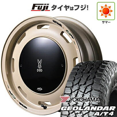 【新品 軽自動車】N-BOX タント スペーシア 夏タイヤ ホイール4本セット 155/65R14 ヨコハマ ジオランダー A/T4 G018 RBL MID WHEELS MID×DOD ウシャリントバリ 4.5J 14インチ(送料無料)
