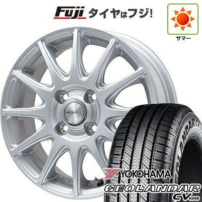 【新品 軽自動車】ハスラー デリカミニ(4WD) 夏タイヤ ホイール4本セット 165/60R15 ヨコハマ ジオランダー CV G058 ビッグウエイ BWスポーツ S-120 メタルシルバー 4.5J 15インチ(送料無料)