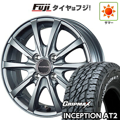 【新品 軽自動車】軽トラ 軽バン 夏タイヤ ホイール4本セット 145R12C 80/78N グリップマックス インセプション A/TII RWL(限定) ブリヂストン バルミナ LS10 3.5J 12インチ(送料無料)