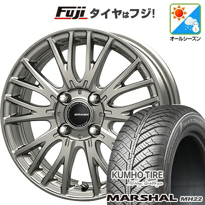【新品 軽自動車】 オールシーズンタイヤ ホイール4本セット 145/80R13 クムホ マーシャル MH22 オールシーズン(限定) コーセイ クレイシズ SE48 4J 13インチ(送料無料)