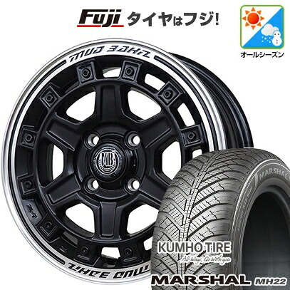 【新品 軽自動車】ハスラー オールシーズンタイヤ ホイール4本セット 165/65R14 クムホ マーシャル MH22 オールシーズン(限定) インターミラノ MUD BAHN XR-710C 5J 14インチ(送料無料)