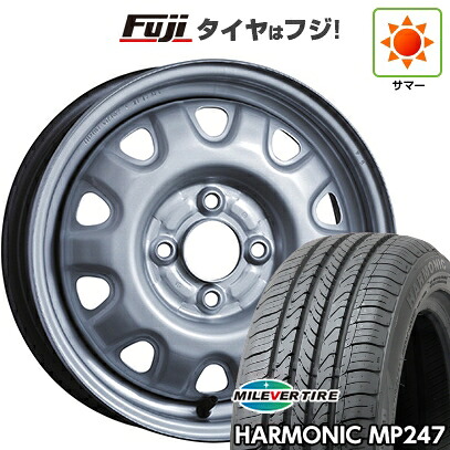 【新品 軽自動車】 夏タイヤ ホイール4本セット 165/55R14 ミレバー ハーモニック MP247(限定) トピー スチールホイル M73 4.5J 14インチ(送料無料)