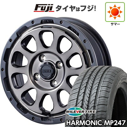 【新品 軽自動車】 夏タイヤ ホイール4本セット 165/55R14 ミレバー ハーモニック MP247(限定) モーターファーム ファームD10 4.5J 14インチ(送料無料)