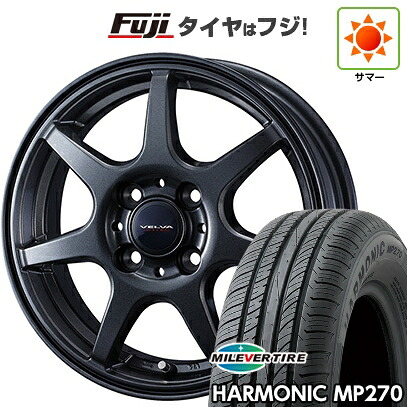 【新品国産車用4穴100】 夏タイヤ ホイール4本セット 185/55R15 ミレバー ハーモニック MP270(限定) WEDS ウェッズ ヴェルバ ワンダー 5.5J 15インチ(送料無料)｜フジ スペシャルセレクション