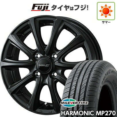 【新品国産車用4穴100】 夏タイヤ ホイール4本セット 195/55R16 ミレバー ハーモニック MP270(限定) WEDS ウェッズ エリシア 6J 16インチ(送料無料)