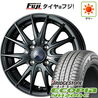 【新品 軽自動車】N-BOX タント スペーシア 夏タイヤ ホイール4本セット 165/55R15 ブリヂストン エコピア NH200 C WEDS ウェッズ ヴェルバ スポルトII 4.5J 15インチ(送料無料)|フジ スペシャルセレクション