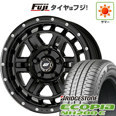 【新品 軽自動車】N-BOX タント スペーシア 夏タイヤ ホイール4本セット 165/55R15 ブリヂストン エコピア NH200 C WORK ワーク クラッグ ティーグラビックII MC+ 5J 15インチ(送料無料)