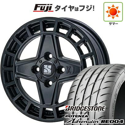 【新品 軽自動車】N-BOX タント スペーシア 夏タイヤ ホイール4本セット 165/55R15 ブリヂストン ポテンザ アドレナリン RE004 MLJ エクストリームJ クアッド 4.5J 15インチ(送料無料)