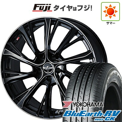 【パンク保証付き】【新品 軽自動車】ハスラー デリカミニ(4WD) 夏タイヤ ホイール4本セット 165/60R15 ヨコハマ ブルーアース RV-03CK WEDS ウェッズ レオニス JG BK/SCマシニング 4.5J 15インチ(送料無料)