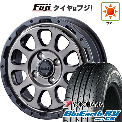 【パンク保証付き】【新品 軽自動車】ハスラー 夏タイヤ ホイール4本セット 165/65R14 ヨコハマ ブルーアース RV-03CK モーターファーム ファームD10 4.5J 14インチ(送料無料)