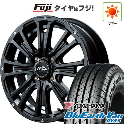 【新品 軽自動車】軽トラ 軽バン 夏タイヤ ホイール4本セット 145/80R12 80/78N ヨコハマ ブルーアース Van RY55 MID WHEELS ガルシア SS リボルバーKC 4J 12インチ(送料無料)