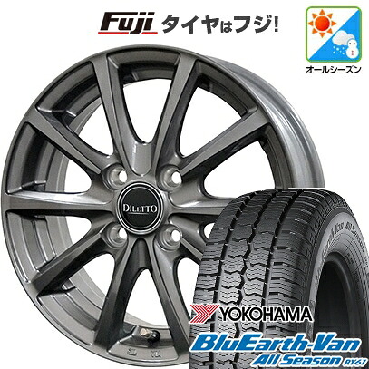 【新品 軽自動車】軽トラ 軽バン オールシーズンタイヤ ホイール4本セット 145/80R12 80/78N ヨコハマ ブルーアース Van RY61 オールシーズン コスミック ディレット M10 4J 12インチ(送料無料)