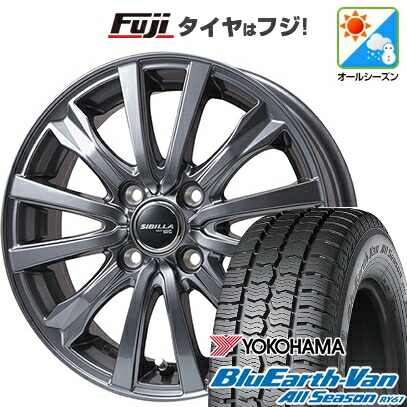 【新品 軽自動車】軽トラ 軽バン オールシーズンタイヤ ホイール4本セット 145/80R12 80/78N ヨコハマ ブルーアース Van RY61 オールシーズン トピー シビラ NEXT W-5 ディープグレー【限定】 3.5J 12インチ(送料無料)