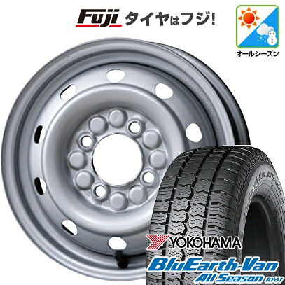 【新品 軽自動車】軽トラ 軽バン オールシーズンタイヤ ホイール4本セット 145/80R12 80/78N ヨコハマ ブルーアース Van RY61 オールシーズン トピー スチールホイル M74 3.5J 12インチ(送料無料)