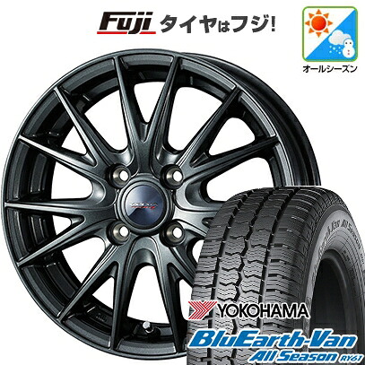 【新品 軽自動車】軽トラ 軽バン オールシーズンタイヤ ホイール4本セット 145/80R12 80/78N ヨコハマ ブルーアース Van RY61 オールシーズン WEDS ウェッズ ヴェルバ スポルトII 4J 12インチ(送料無料)