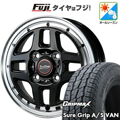 【新品 軽自動車】軽トラ 軽バン オールシーズンタイヤ ホイール4本セット 145/80R12 80/78T グリップマックス シュアグリップ オールシーズン Van(限定) ブレスト ビートステージ WT-C 4J 12インチ(送料無料)