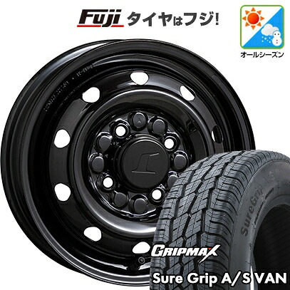 【新品 軽自動車】軽トラ 軽バン オールシーズンタイヤ ホイール4本セット 145/80R12 80/78T グリップマックス シュアグリップ オールシーズン Van(限定) トピー スチールホイル M74 3.5J 12インチ(送料無料)