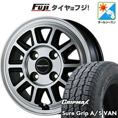 【新品 軽自動車】軽トラ 軽バン オールシーズンタイヤ ホイール4本セット 145/80R12 80/78T グリップマックス シュアグリップ オールシーズン Van(限定) アルジェノン フェニーチェ RX-4 4J 12インチ(送料無料)