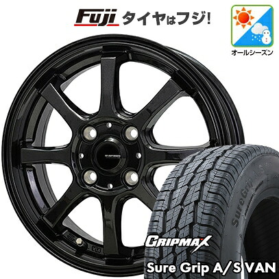 【新品 軽自動車】軽トラ 軽バン オールシーズンタイヤ ホイール4本セット 145/80R12 80/78T グリップマックス シュアグリップ オールシーズン Van(限定) ホットスタッフ ジースピード G-08 4J 12インチ(送料無料)