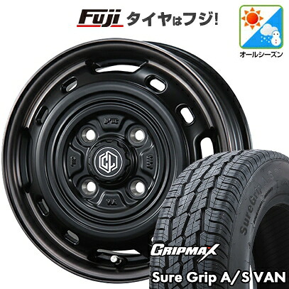 【新品 軽自動車】軽トラ 軽バン オールシーズンタイヤ ホイール4本セット 145/80R12 80/78T グリップマックス シュアグリップ オールシーズン Van(限定) シーエルリンク UNIONRIM TX 3.5J 12インチ(送料無料) 46,200円