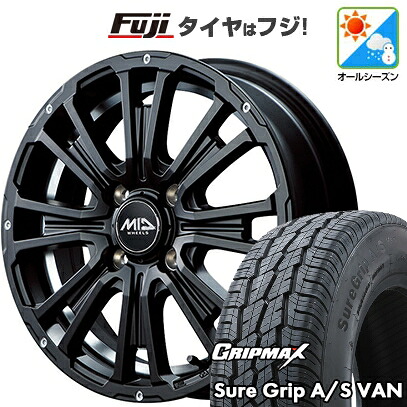 【新品 軽自動車】軽トラ 軽バン オールシーズンタイヤ ホイール4本セット 145/80R12 80/78T グリップマックス シュアグリップ オールシーズン Van(限定) MID WHEELS ガルシア SS リボルバーKC 4J 12インチ(送料無料)｜フジ スペシャルセレクション