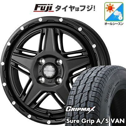【新品 軽自動車】軽トラ 軽バン オールシーズンタイヤ ホイール4本セット 145/80R12 80/78T グリップマックス シュアグリップ オールシーズン Van(限定) WEDS ウェッズアドベンチャー マッドヴァンス 07 4J 12インチ(送料無料)