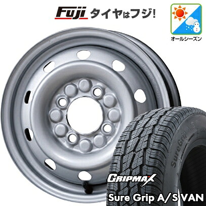 【新品 軽自動車】軽トラ 軽バン オールシーズンタイヤ ホイール4本セット 145/80R12 80/78T グリップマックス シュアグリップ オールシーズン Van(限定) トピー スチールホイル M74 3.5J 12インチ(送料無料)｜フジ スペシャルセレクション