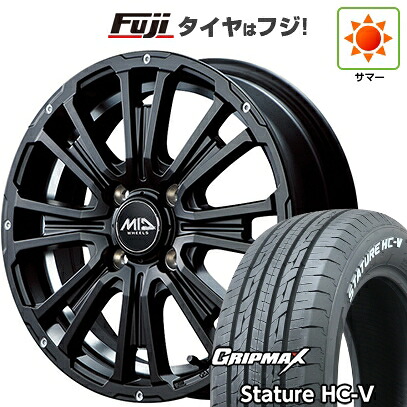 【新品 軽自動車】軽トラ 軽バン 夏タイヤ ホイール4本セット 145/80R12 80/78Q グリップマックス スタチャー HC-V RWL（限定） MID WHEELS ガルシア SS リボルバーKC 4J 12インチ(送料無料)