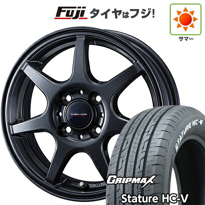【新品 軽自動車】軽トラ 軽バン 夏タイヤ ホイール4本セット 145/80R12 80/78Q グリップマックス スタチャー HC-V RWL（限定） WEDS ウェッズ ヴェルバ ワンダー 4J 12インチ(送料無料)