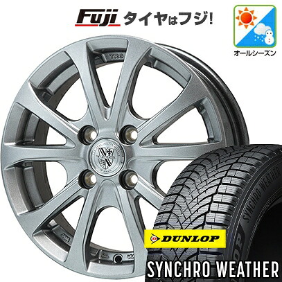 【新品 軽自動車】N-BOX タント スペーシア オールシーズンタイヤ ホイール4本セット 165/55R15 ダンロップ シンクロウェザー ビッグウエイ TRG-バーンII 4.5J 15インチ(送料無料)