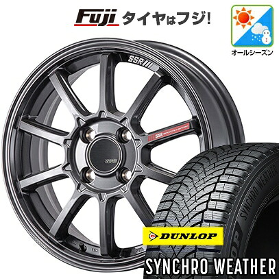 【新品 軽自動車】N-BOX タント スペーシア オールシーズンタイヤ ホイール4本セット 165/55R15 ダンロップ シンクロウェザー SSR GT GTV05 5J 15インチ(送料無料)