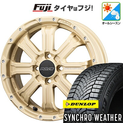 【新品 軽自動車】N-BOX タント スペーシア オールシーズンタイヤ ホイール4本セット 165/55R15 ダンロップ シンクロウェザー RAYS レイズ デイトナ FDX-K コレクション 5J 15インチ(送料無料)|フジ スペシャルセレクション