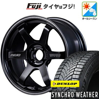 【新品 軽自動車】N-BOX タント スペーシア オールシーズンタイヤ ホイール4本セット 165/55R15 ダンロップ シンクロウェザー RAYS レイズ ボルクレーシング TE37 ソニック Black Shadow LTD. 5J 15インチ(送料無料)