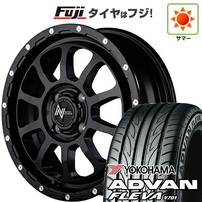 【新品 軽自動車】エブリイワゴン 夏タイヤ ホイール4本セット 165/50R15 ヨコハマ アドバン フレバV701 MID WHEELS NITRO POWER M10 パーシングKC 5J 15インチ(送料無料)