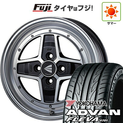 【新品 軽自動車】エブリイワゴン 夏タイヤ ホイール4本セット 165/50R15 ヨコハマ アドバン フレバV701 ENKEI エンケイ Neo Classic アパッチ2 5J 15インチ(送料無料)｜フジ スペシャルセレクション