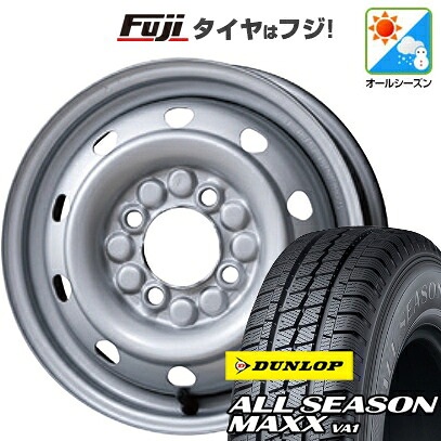 【新品 軽自動車】軽トラ 軽バン オールシーズンタイヤ ホイール4本セット 145/80R12 80/78N ダンロップ オールシーズンMAXX VA1 トピー スチールホイル M74 3.5J 12インチ(送料無料)