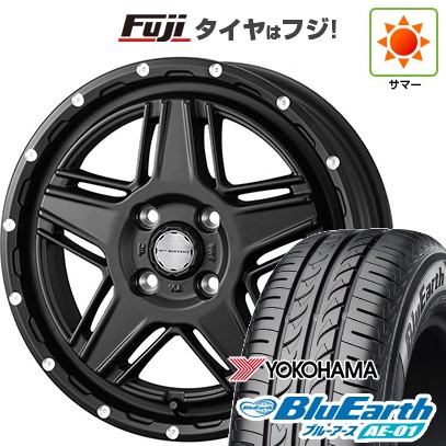 【新品 軽自動車】 夏タイヤ ホイール4本セット 165/55R14 ヨコハマ ブルーアース AE-01 WEDS ウェッズアドベンチャー マッドヴァンス 07 4.5J 14インチ(送料無料)|フジ スペシャルセレクション