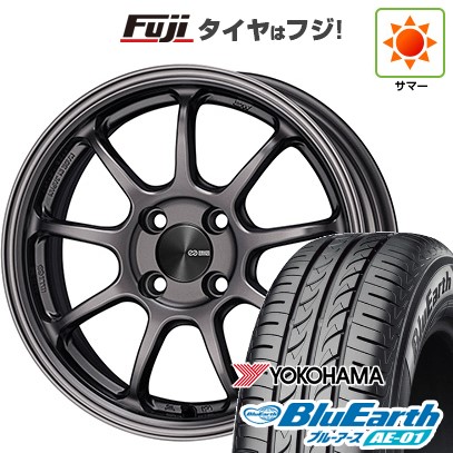 【新品 軽自動車】タフト ソリオ 夏タイヤ ホイール4本セット 165/65R15 ヨコハマ ブルーアース AE-01 ENKEI エンケイ PerformanceLine PF09 5J 15インチ(送料無料)|フジ スペシャルセレクション