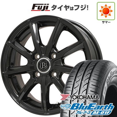 【新品】シエンタ 2015-22 夏タイヤ ホイール4本セット 185/60R15 ヨコハマ ブルーアース AE-01F ブランドルライン ボレアノ9 パールブラック 6J 15インチ(送料無料)