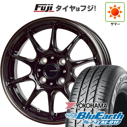 【新品国産車用4穴100】 夏タイヤ ホイール4本セット 185/55R16 ヨコハマ ブルーアース AE-01F ホットスタッフ ジースピード P-07 5.5J 16インチ(送料無料)